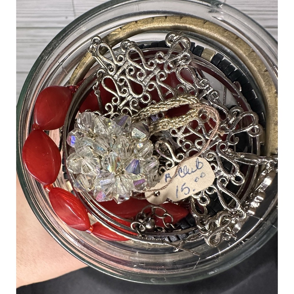 Mystery Mixed Jewelry Jar: Vintage-Modern Costume All Wearable Jewelry #12 Lot - Picture 7 of 9